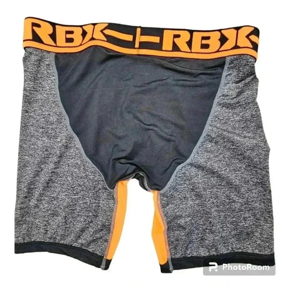RBX Boxer Briefs black/ orange 9" inseam NWT Medium, Large or XL - Picture 2 of 6